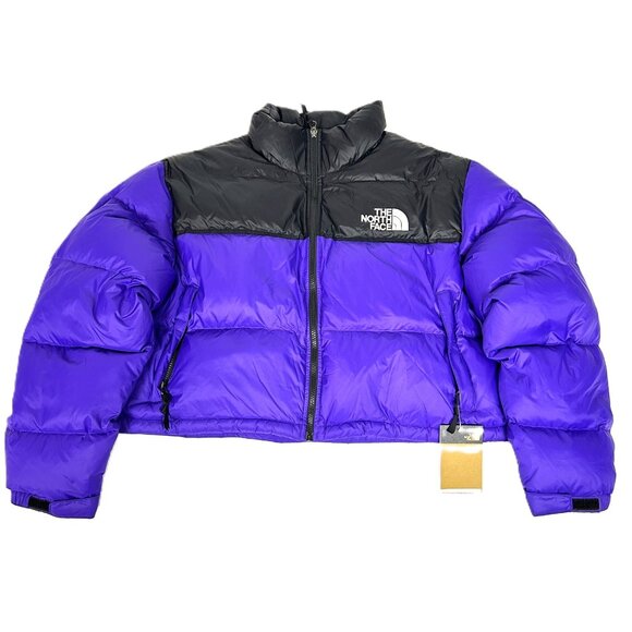 The North Face Nuptse Short Women’s Jacket 2XL Peak Purple Down Puffer Hoodless - Picture 1 of 8